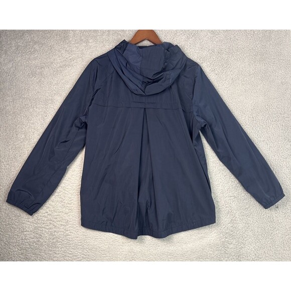 Tommy Hilfiger Women's Navy Hooded Rain Windbreaker Jacket Size L - Picture 2 of 9